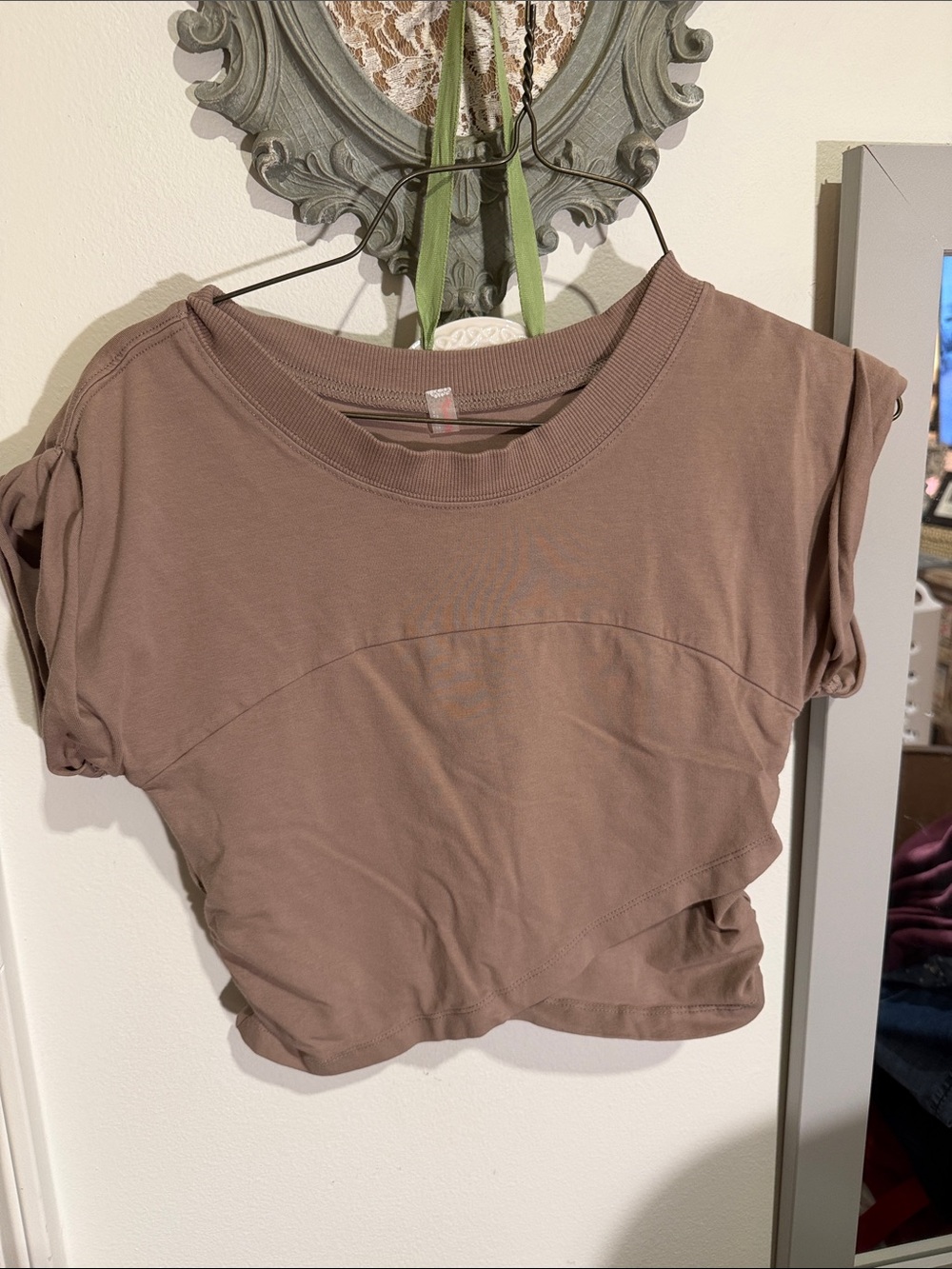 Free People Cropped Tee in Dusty Taupe